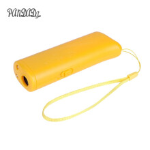 JANDEL Yellow Ultrasonic Dog Repeller and Trainer Device with LED Light (No Battery)