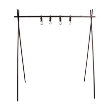 Outdoor Cooking Utensils Hanger Foldable Camping Clothes Hanger Triangular Pot Hanger Suitable for Camping