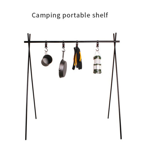 Outdoor Cooking Utensils Hanger Foldable Camping Clothes Hanger Triangular Pot Hanger Suitable for Camping 2