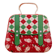 Christmas Cookie Box, Handbag Shaped Xmas Cookie Box Metal Xmas Cookie Box