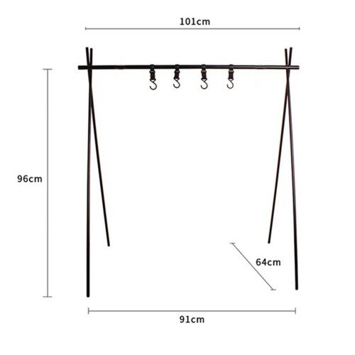 Outdoor Cooking Utensils Hanger Foldable Camping Clothes Hanger Triangular Pot Hanger Suitable for Camping 1