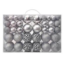 Xubond Room Decor 3 6cm100PCS Hollow PlasticBall Christmas Gifts Box Set Hanging Pendant Home Decor Silver Christmas Christmas Ornaments Balls