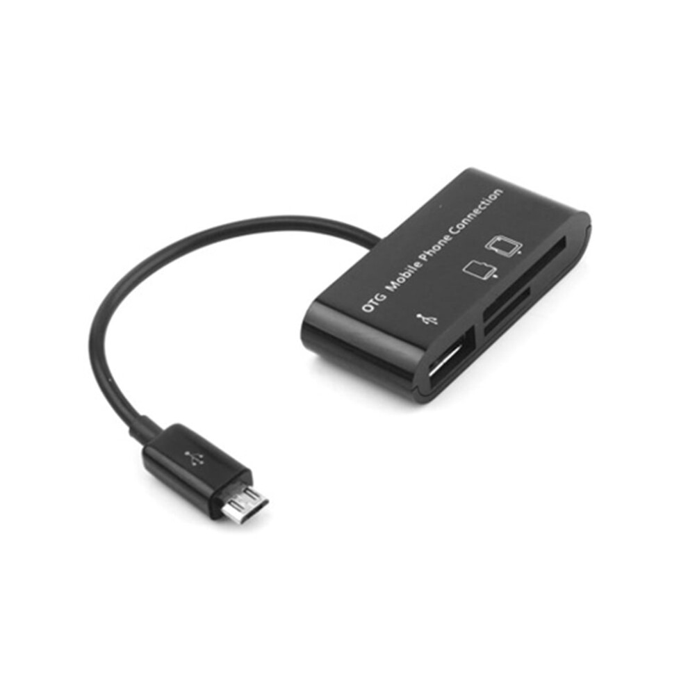 3 In 1 Otg Mobile Phone And Tablet Connection Micro Usb Connection Kit Hub Sd Mmc Tf Reader Adapter 9338982190572