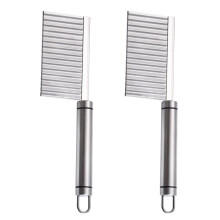2Pcs Potato Crinkle Cutters Wavy Cutting Tool Home Kitchen Chopping Slicer