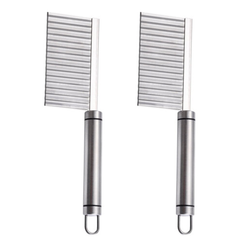 2Pcs Potato Crinkle Cutters Wavy Cutting Tool Home Kitchen Chopping Slicer