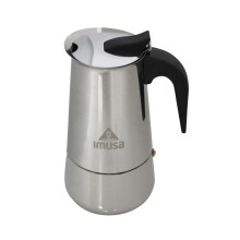 Imusa 4 Cup New Stainless Steel Espresso Stovetop Coffeemaker, Silver