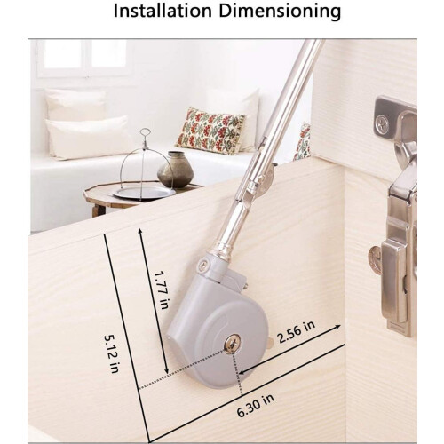 Fitting 105 Degree Open Lid Support Hinge for Toy Box, Gray 2
