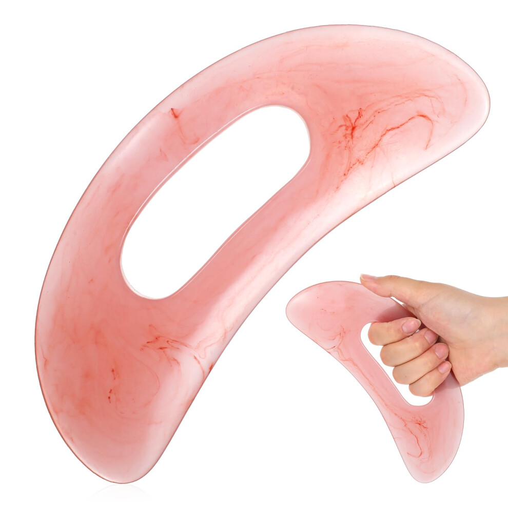 Large Gua Sha Massage Tool with Ergonomic Handle for Cellulite Removal and Muscle Pain Relief  Pink
