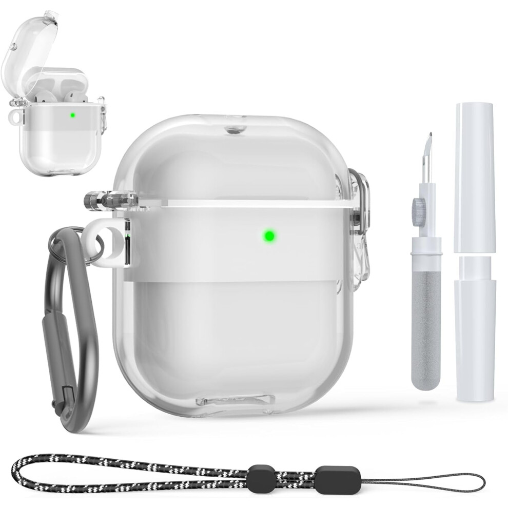 Case Cover for compatible with AirPods 2nd/1st Generation Clear with Lock, for compatible with Airpods 1&2 Gen Shockproof Protective Cover