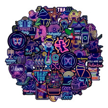 100 neon graffiti stickers F