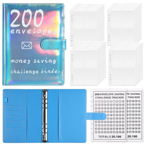 HiCafh Loose Leaf Savings Book Challenge Envelope Savings Book