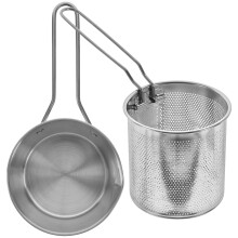 Stainless Steel Fryer Mini Basket Deep Frying Pan with Pot Handy Gadgets Fryier Air