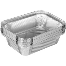 Eease 20Pcs 700ml Square Disposable Tin Foil Barbecue Tray Party Barbecue Tray Flat Square Grill Tray Non Toxic Food Tray(Silver)