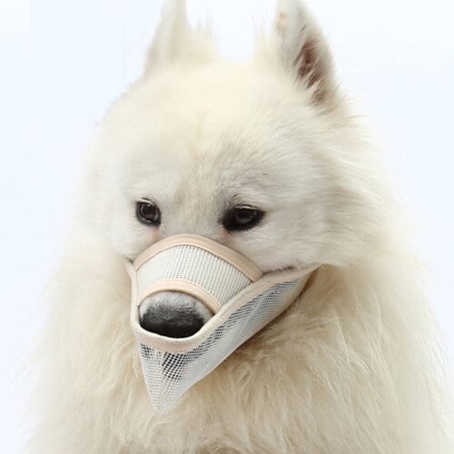 Soft Mesh Dog Muzzle for Small, Medium & Large Dogs - Adjustable, Breathable, Allows Panting & Drinking, Compatible with Labrador, German Shepherd