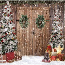 SUGARMOM 10x8ft Soft Durable Fabric Christmas Fireplace Theme Backdrop compatible with Photography Tree Sock Gift Decorations for Xmas Party