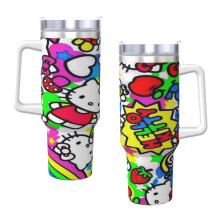 Hello Kitty 40oz H2.0 Stainless Steel Vacuum Insulated Tumbler With Lid And Straw For Water, Iced Tea Or Coffee, Smoothie