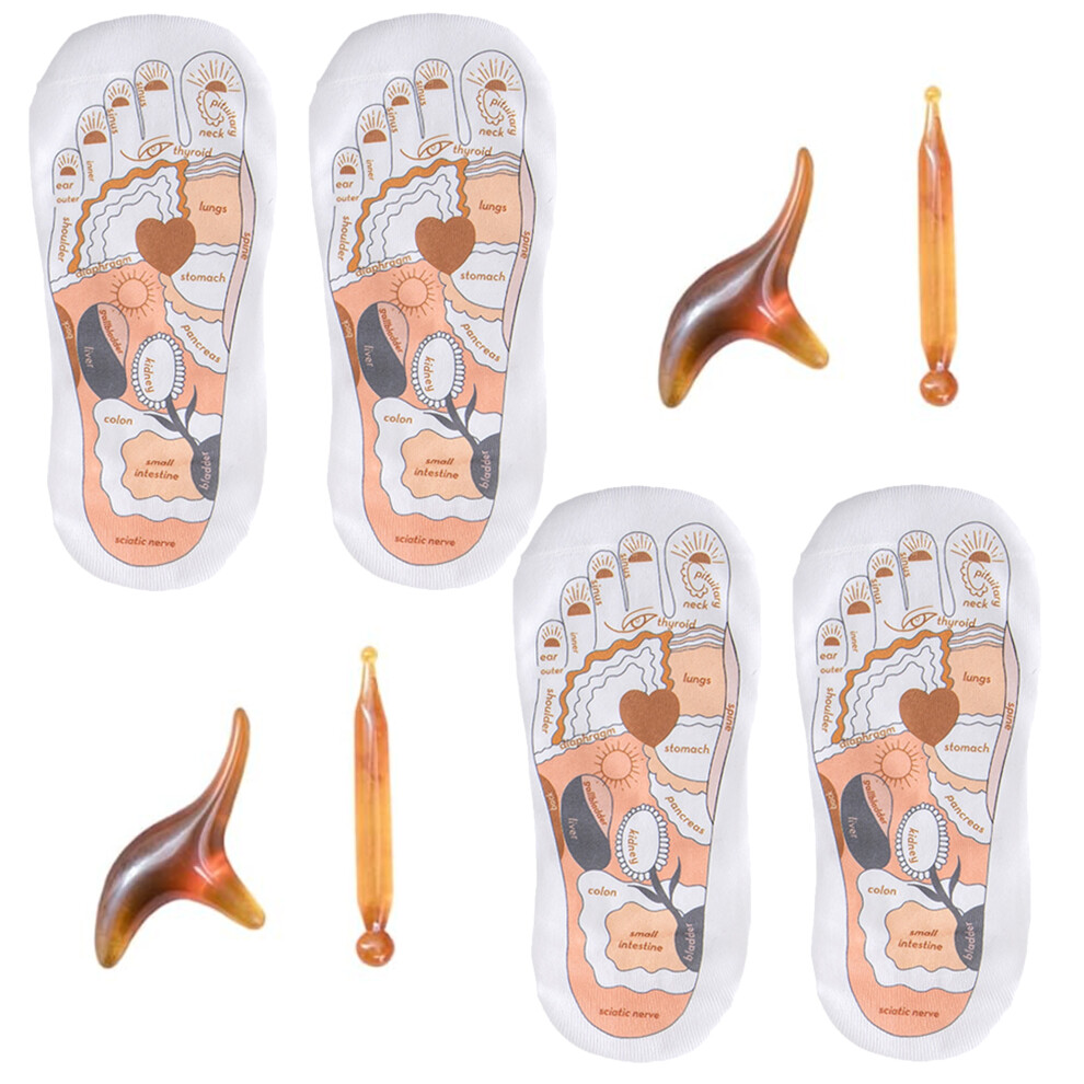 Reflexology Socks with Trigger Point Massage Tool, Foot Pain Relief Remedy for Foot Massage,Women's Size 2Pcs