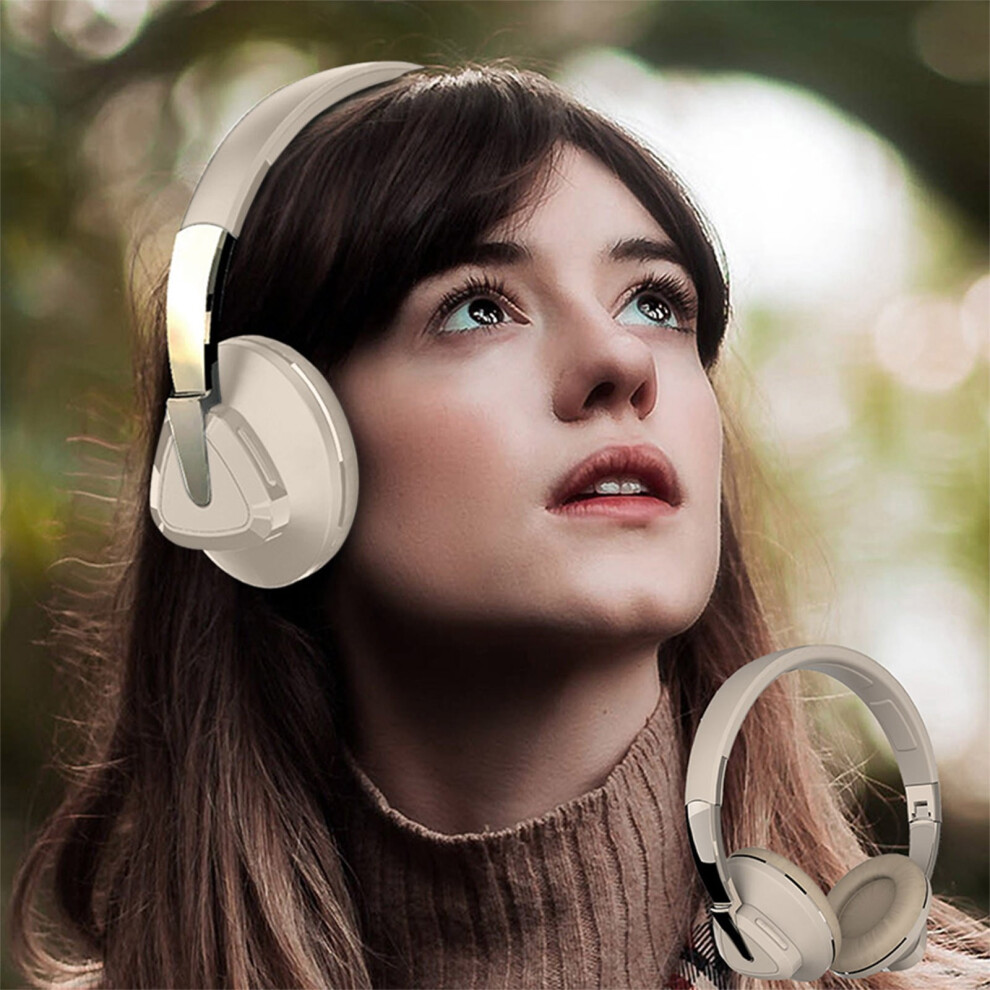 Avtoify Headworn Bluetooth Earphones, Compatible With Mobile Phone & Computer, Large Battery, Hd Mic, Wireless Khaki 9313598835598