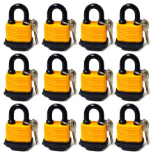12 Pc Heavy Duty Padlocks 30mm Waterproof Keyed Pad Locks Home Security Durable