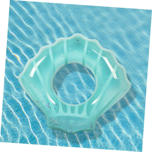 Swim Ring Inflatable Pool Float for Adults Beach Shell Design Easy Inflate 110x100CM 2