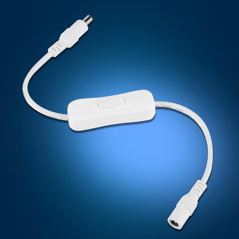 Led Strip Connector, 5Pcs 28.5Cm Dc Power Adapter Connector Inline With On/Off Switch For Led Strip Lights(White) 9313598835697