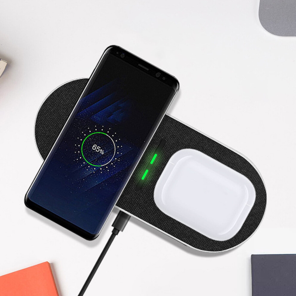 Clearance! Upgraded 2-In-1 Wireless Charging Stand With Breathing 10W Max, Compatible With Qi-Enabled Devices Light 9313598835413
