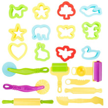 20Pcs Dough Tools Kit, Colorful ULTNICE Play Doh Compatible with Smart Plasticine, Rollers, Cutters, Extruders Set for Kids DIY Clay Fun