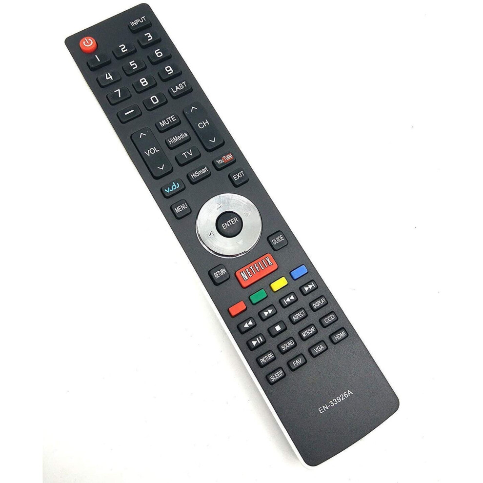 Replacement Remote Control En-33926A For Compatible With Hisense-Smart-Tv-Remote, With Netflix, Vudu, Youtube Buttons 9313598836441