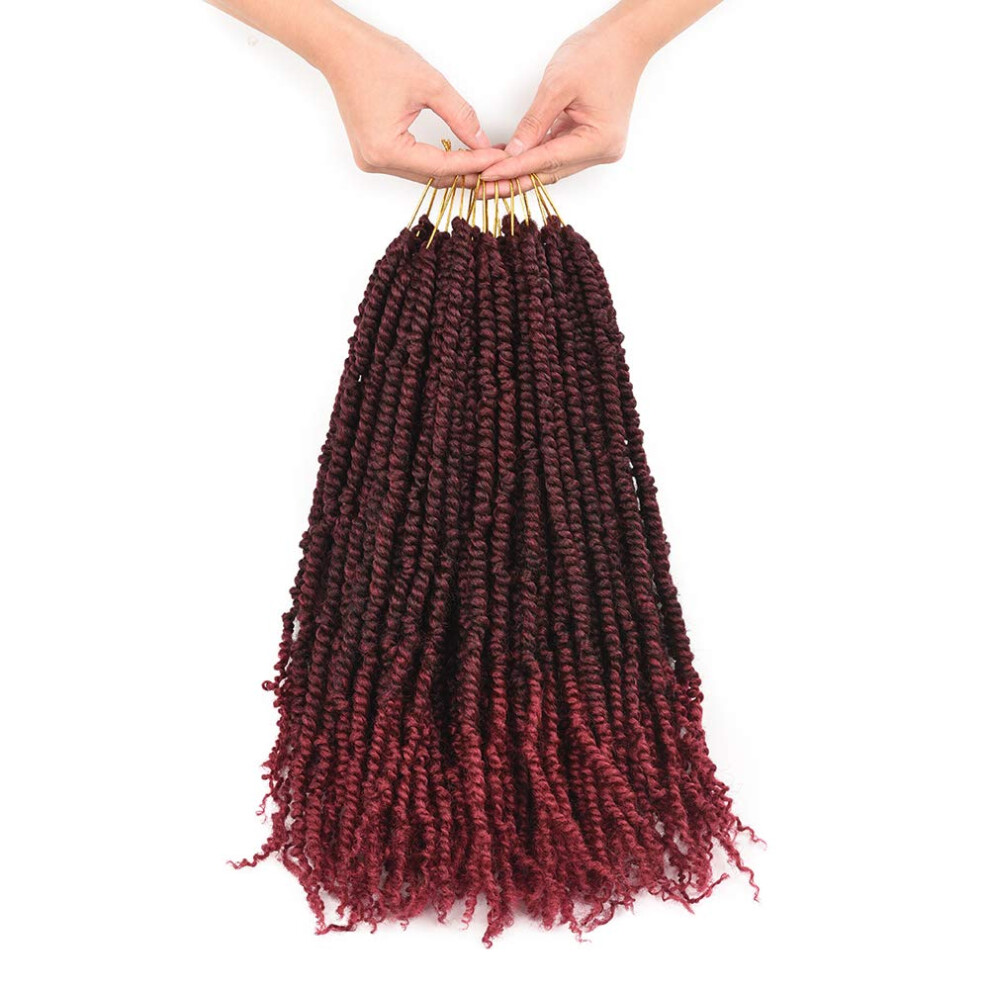 Unisex Passion Twist Crochet Braids 18 Inch Pretwisted Hair Extensions For Full Head Volume