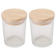 6 PCS Candle Cup Decor Frosted Glass Anti-fall Bottle Wood