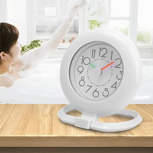 Waterproof Bathroom Clock with Timer, Digital Shower Wall Clock for Kitchen or Home, White 2