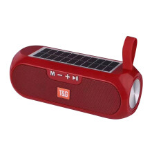 Kiplyki Portable Solar Charging Speakers Column Waterproof Wireless Stereo Music Speaker Power Bank Boombox AUX FM Radio Big Bass