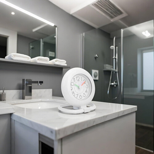 Waterproof Bathroom Clock with Timer, Digital Shower Wall Clock for Kitchen or Home, White 1