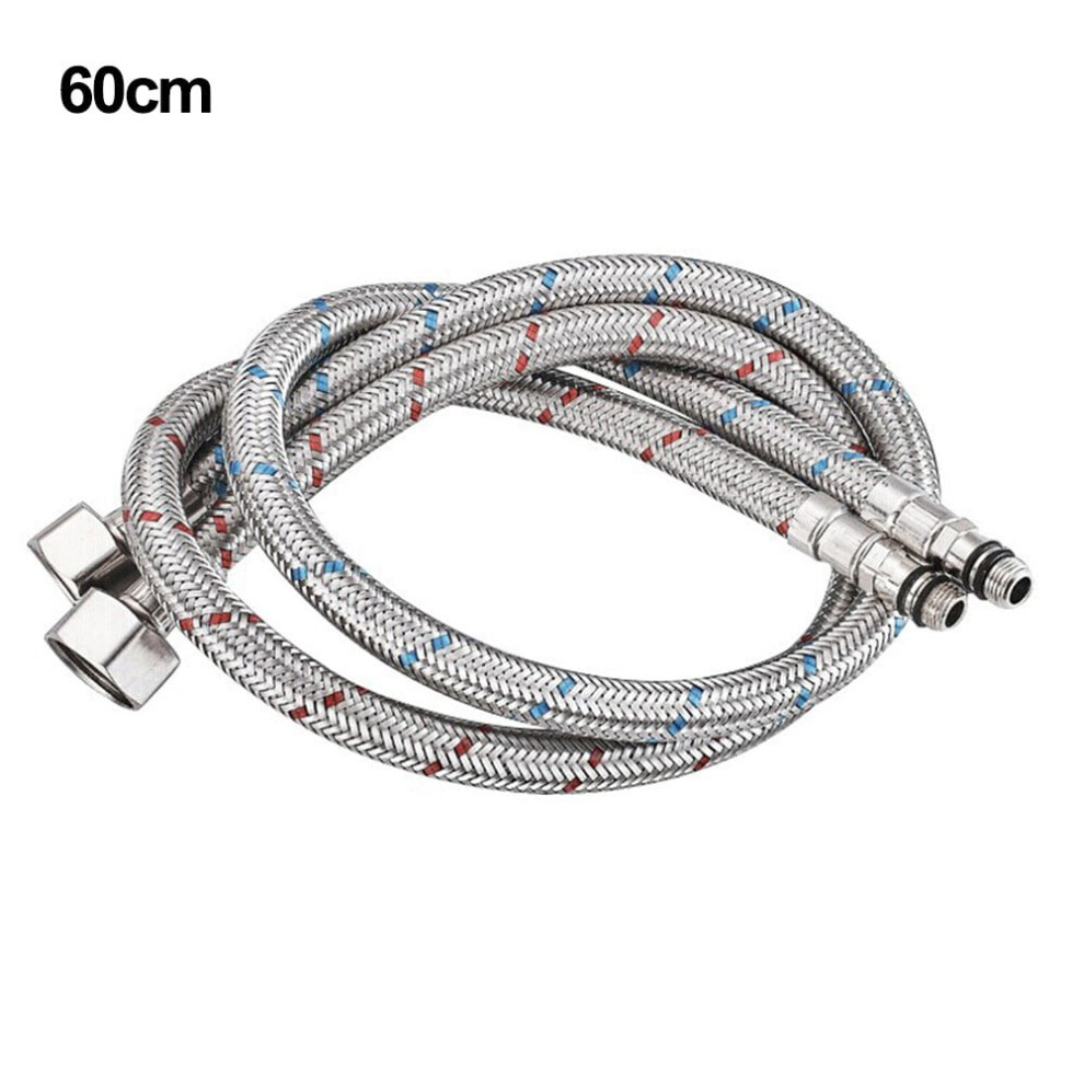 2Pcs 304 Stainless Steel Flexible Hot And Cold Mixer Water Tube Hose Pipe,60Cm 9496895856340