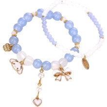 Cartoon Elastic Crystal Beaded Bracelets Kawaii Bracelets Set for Friendship Jewelry