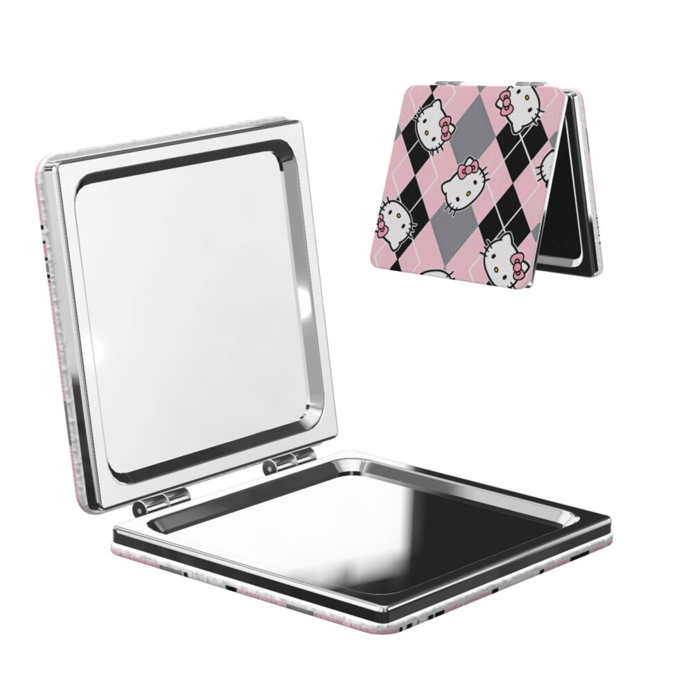 Hello Kitty Pocket Mirror, Portable Magnifying Compact Travel Makeup Mirror, 2-Sided Handheld Small Mirror