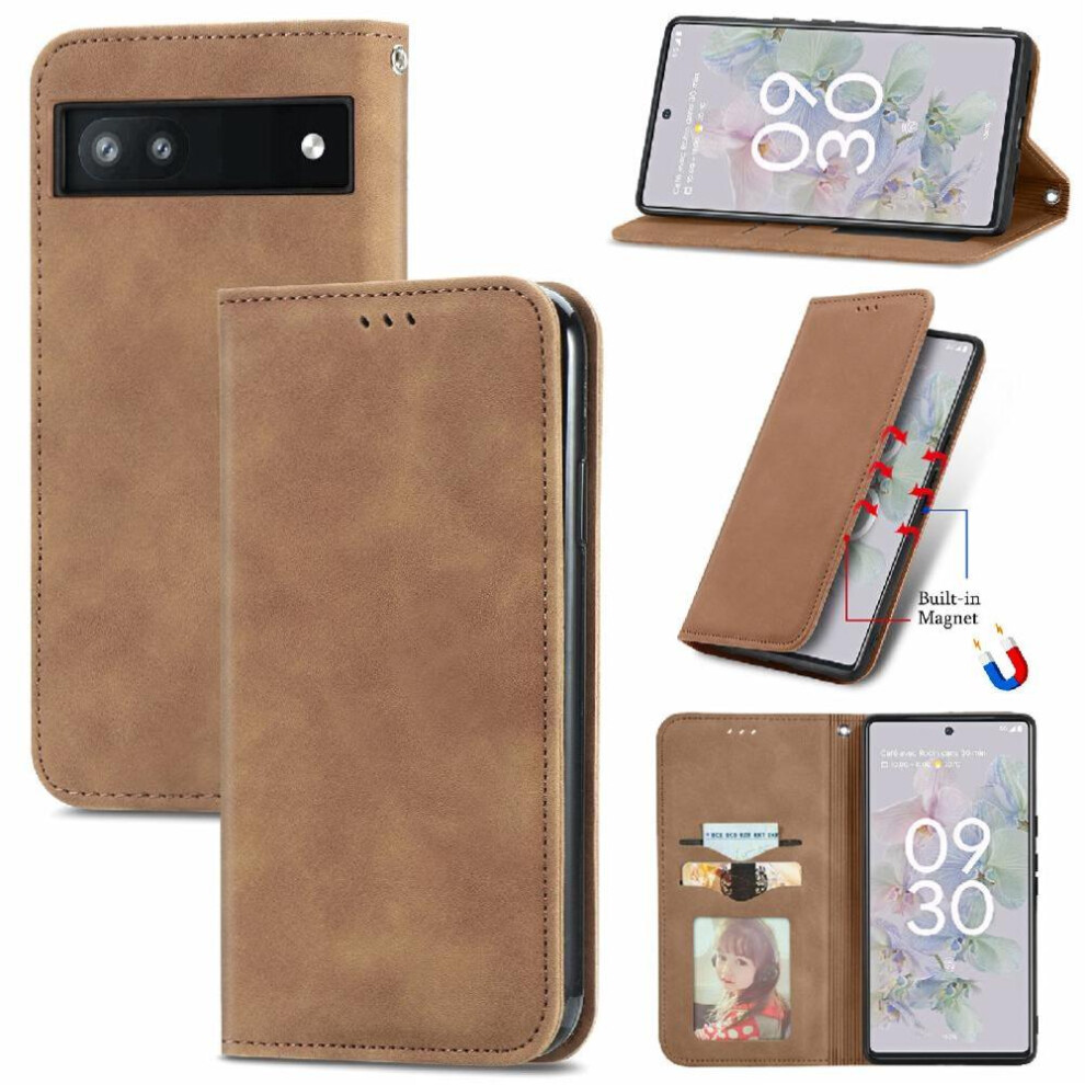Case For Google Pixel 6A Shockproof Wallet Flip Cover Simple Business Leather Case 9448990282333