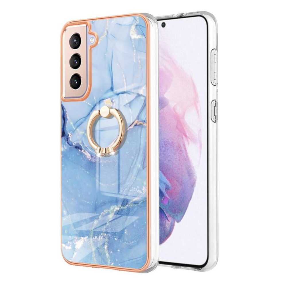 Case For Compatible With Samsung Galaxy S21 5G Bumper 360 Rotatable Ring Marble Shockproof Tpu Silicone 9448990282241