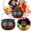 MIARHB Witch Cauldron Handheld Flame Barrel Black Cauldron Candy Buckets 2