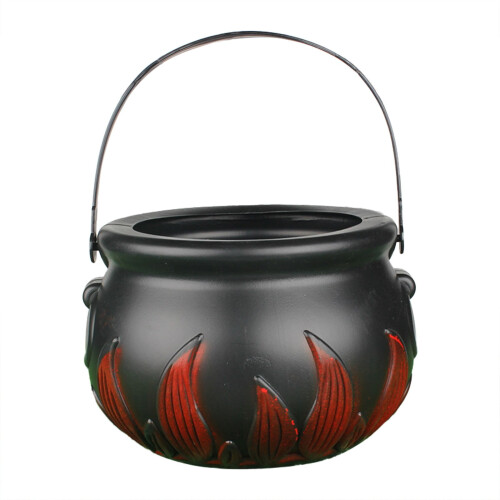 MIARHB Witch Cauldron Handheld Flame Barrel Black Cauldron Candy Buckets 2