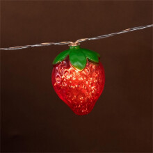 Red Strawberry String Lights 10LED, Compatible with Christmas & Kids Room Decor, Indoor Window Decoration Lamp