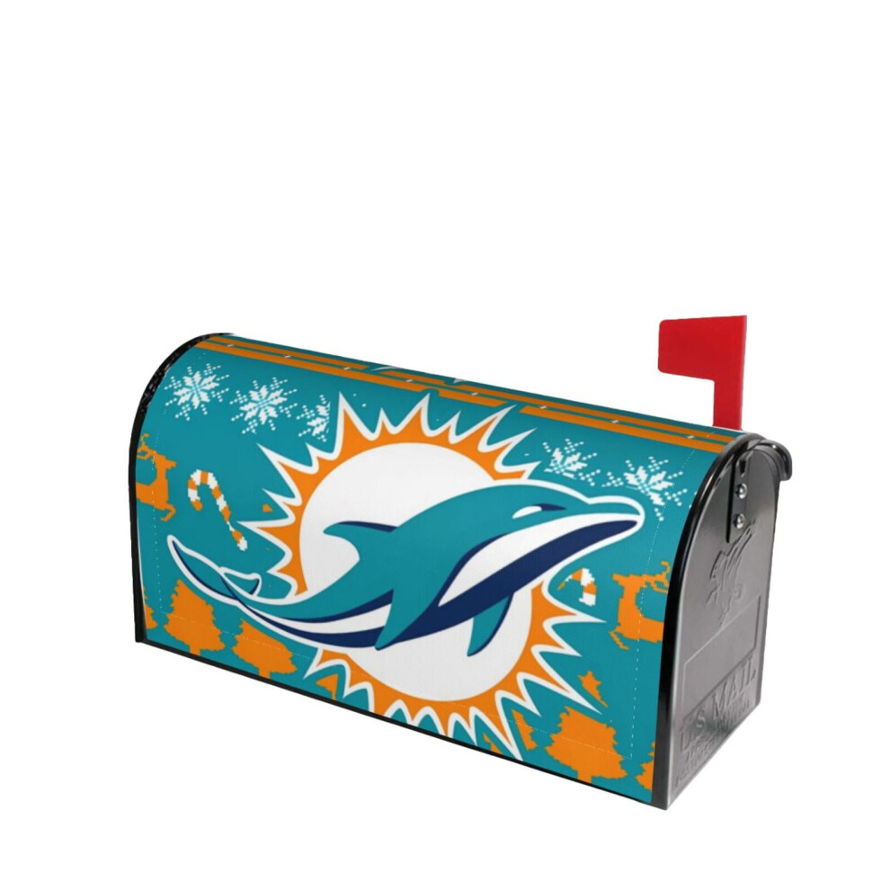 Dolphins Team Mailbox Cover Equipped With Magnetic Mailbox Protective Cover Mailbox Protective Cover 9450273655581