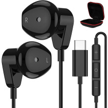 USB C Headphones for compatible with Samsung S22 S21 Ultra Z Flip4 3 Fold4 3,HiFi Stereo Type C Earphones Wired Earbuds with Mic