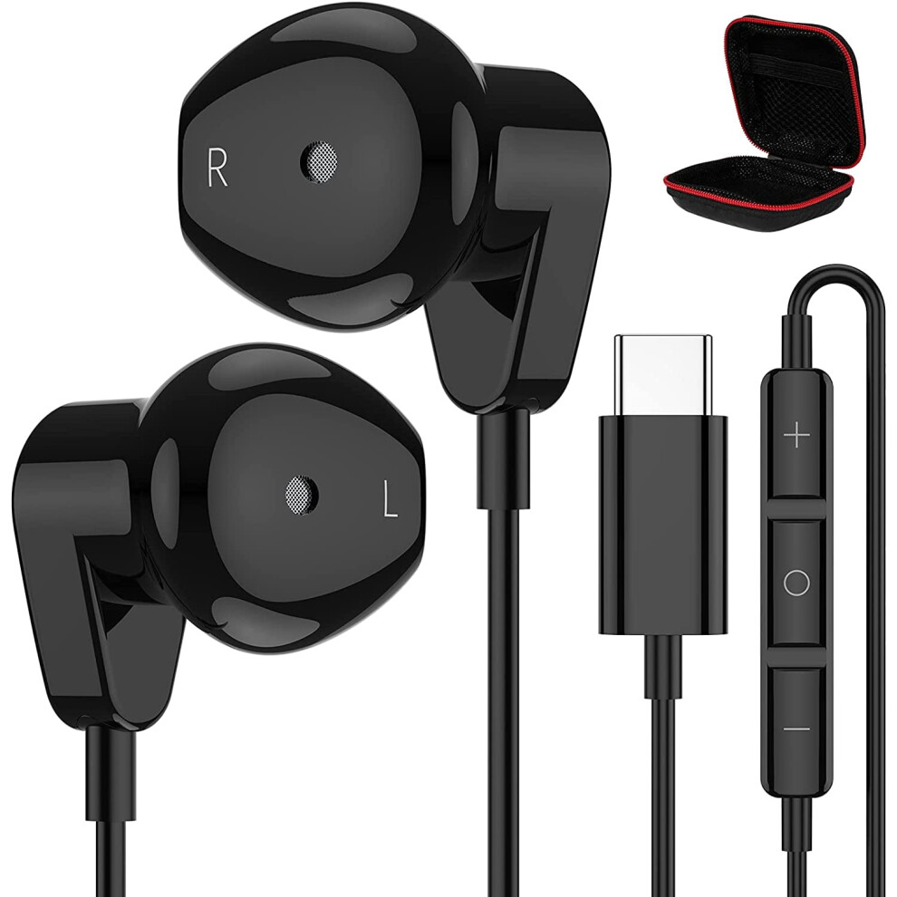 Usb C Headphones For Compatible With Samsung S22 S21 Ultra Z Flip4 3 Fold4 3,Hifi Stereo Type C Earphones Wired Earbuds With Mic 9450273658155