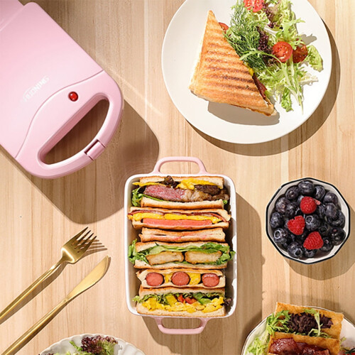 Bouanq Home Cake Machine Bread Machine Heating Baking Breakfast Machine Portable Bread Donut Pot Sandwich Waffle Maker Machine 2