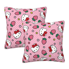 Hello Kitty Throw Pillow Covers, Pack of 2 Pillowcases for Sofa Bed Living Room 16"X16"