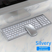 Wireless Rechargeable Full-Size Keyboard & Mouse Combo for Multi-Device Use