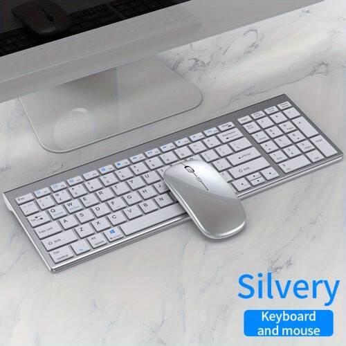 Wireless Rechargeable Full-Size Keyboard & Mouse Combo for Multi-Device Use