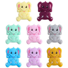 8pcs Baby Silicone Elephant Beads Infant Bite Chew Nursing Beads Newborn DIY Cartoon Crafts Pendant Beads Jewelry Making Accessories