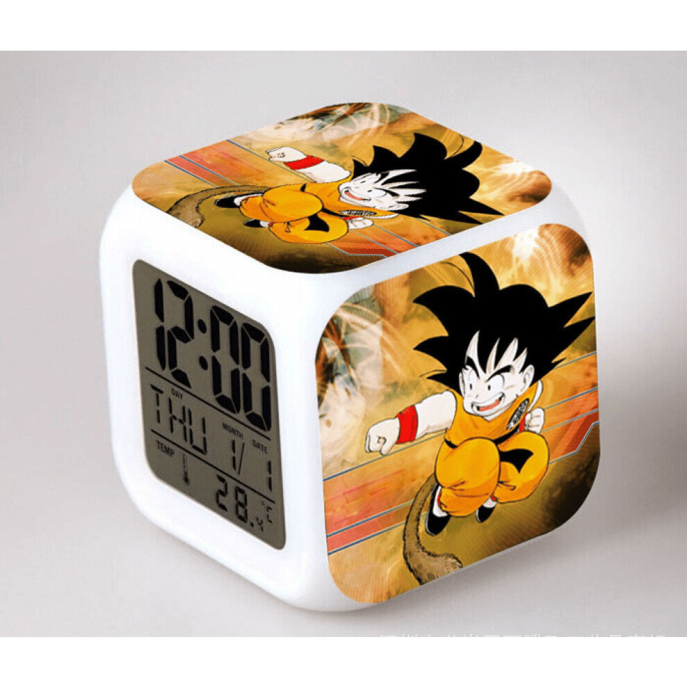 Hanntaoo Kids Digital Alarm Clock, Dragon Ball Led Color Changing Wake Up With Thermometer, Night Gift For Boys Girls - Compatible With Light